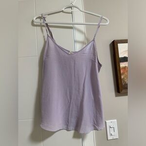 Aritzia-Wilfred Silk Flowy V-Neck Tank Top | Purple